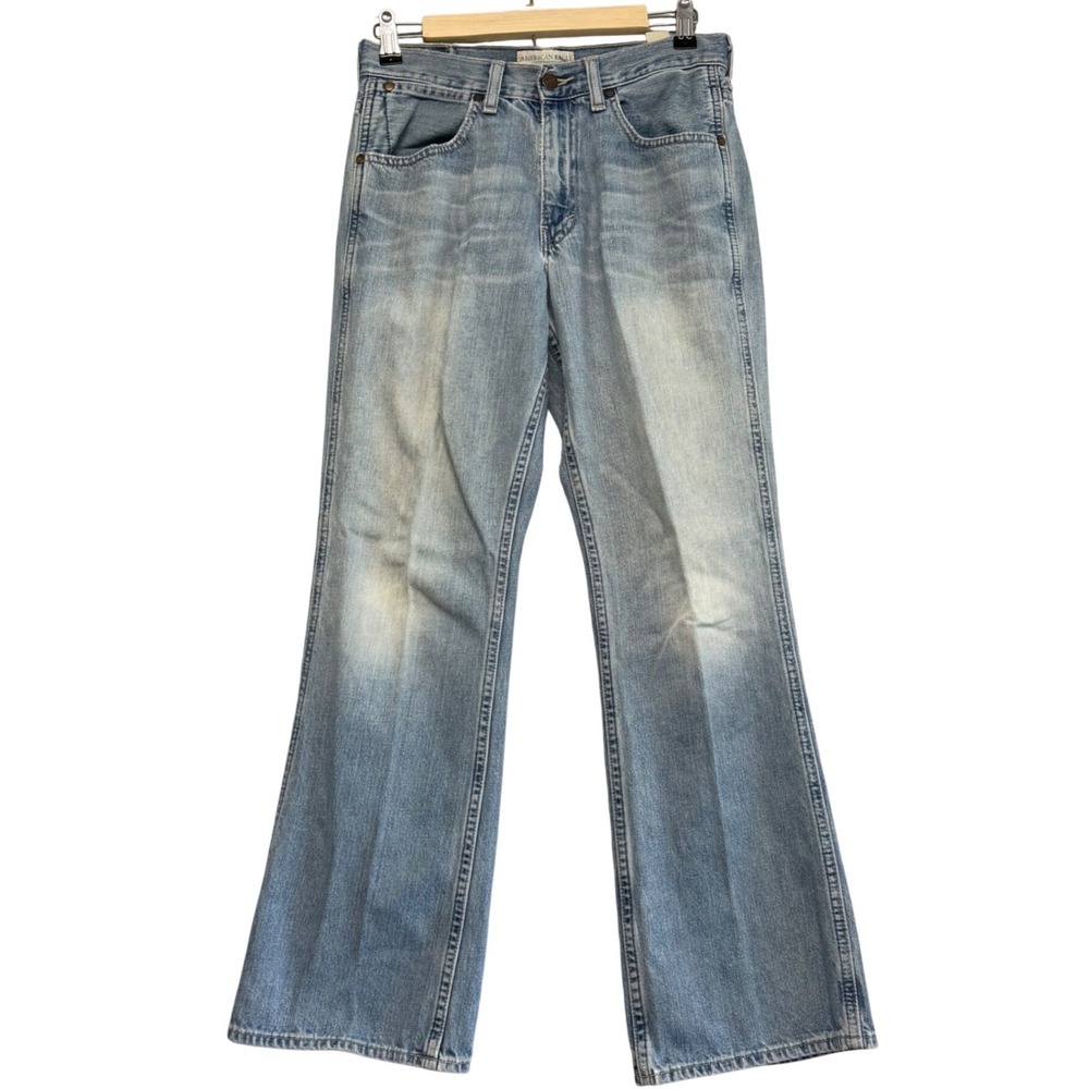 American Eagle Jeans Mens 28x30 Light Blue Bootcut Jambe Grunge Indie Retro Work